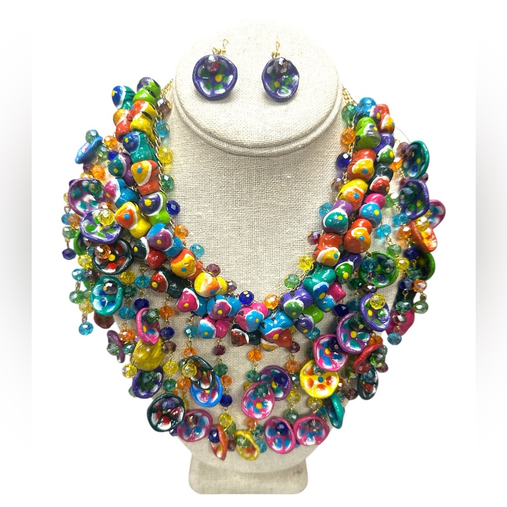 Jarritos Black/Multicolor Necklace & Earrings